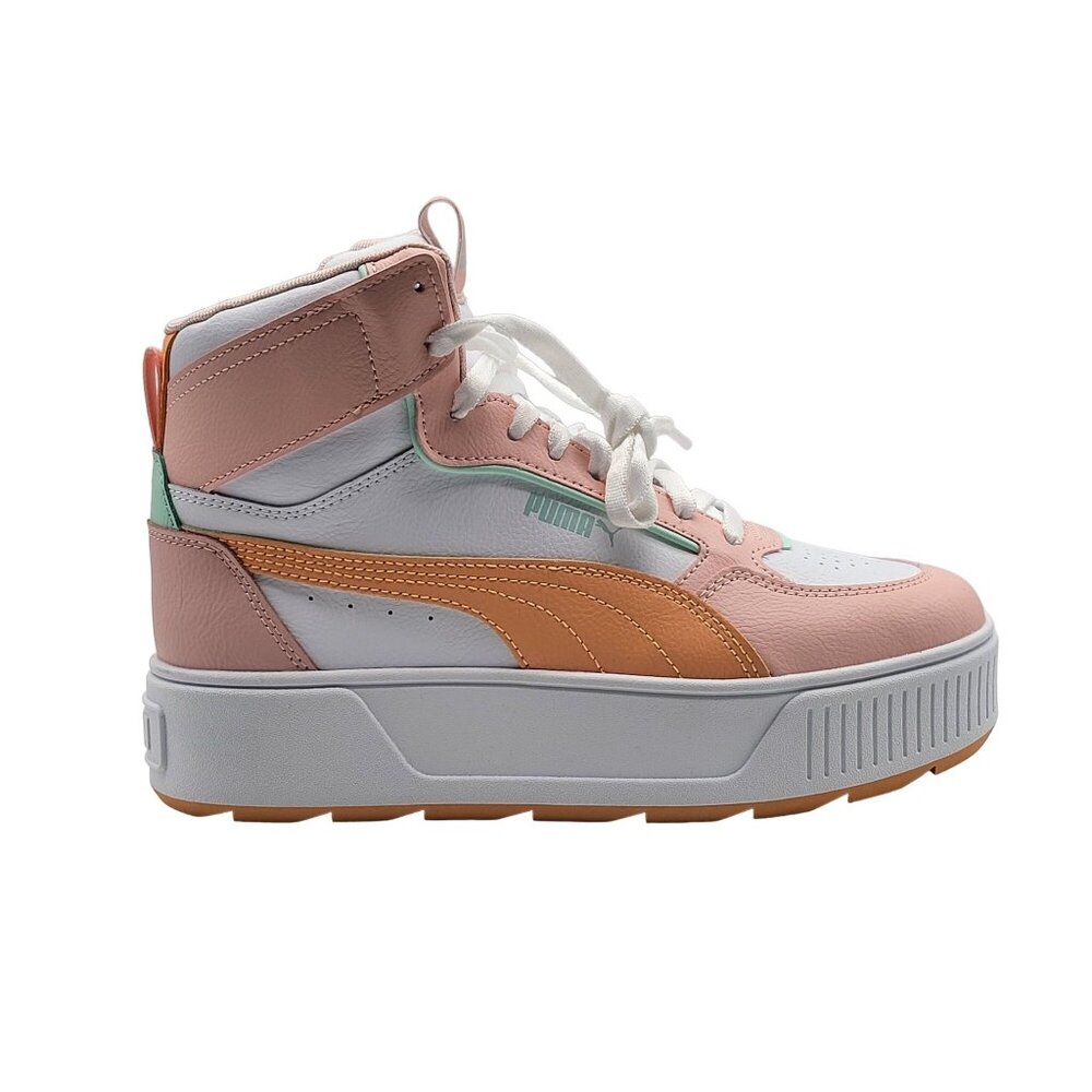 Puma Karmen Rebelle Mid 388729-07 White Orange‎ Mens Casual Pink Shoes Size 7